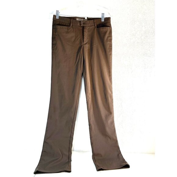Pascal Jeans Womens Size 28 Brown Slant Pockets Button Zip Straight Leg - Picture 1 of 6
